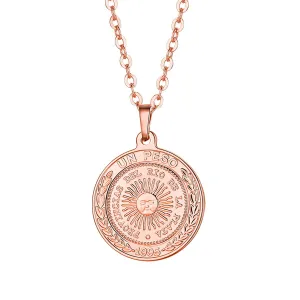 18K Rose Gold-Plated Argencoppere Peso Pendant Necklace
