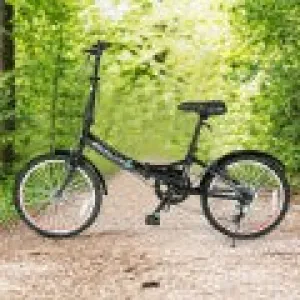 20" Lightweight Adult Folding Bicycle Bike with 7-Speed Drivetrain Dual V-Brakes