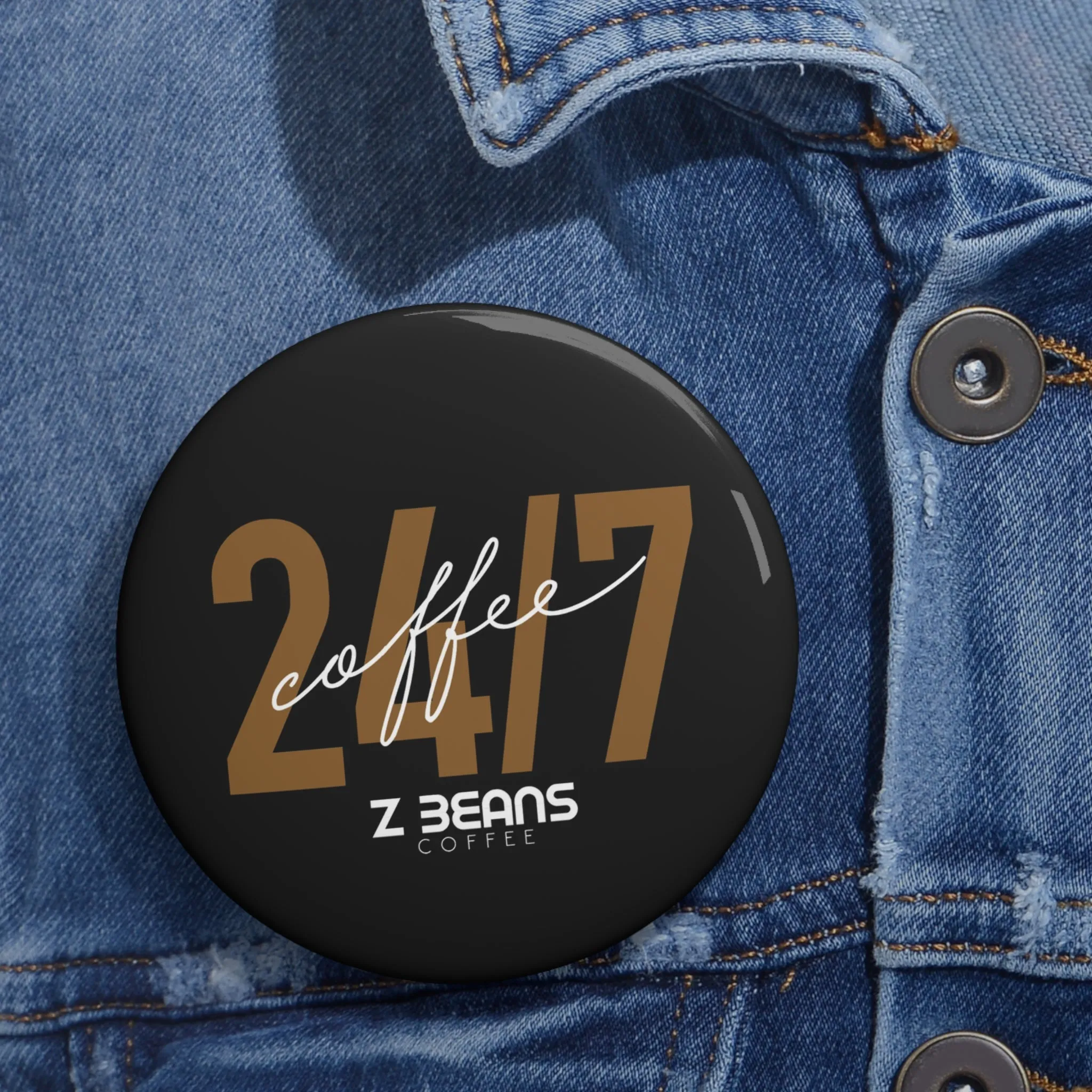 24/7 Coffee Pin Button