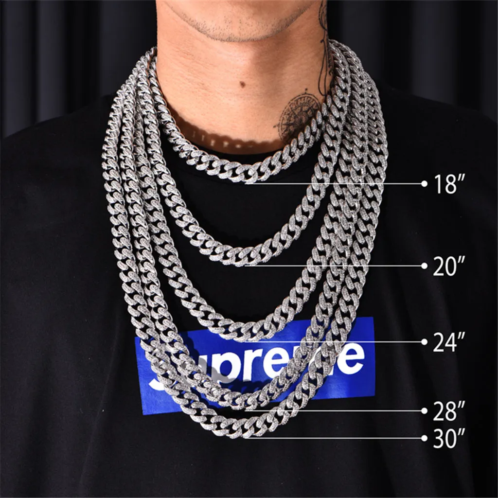 30" Iced Cuban Link Chain - 12mm [Ship To The US Only]