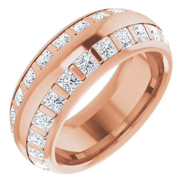 3.84 ct. Princess Diamond  Double Row Eternity Band