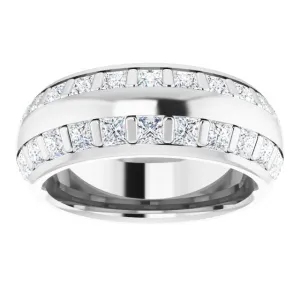 3.84 ct. Princess Diamond  Double Row Eternity Band