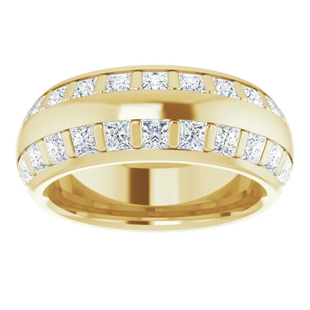 3.84 ct. Princess Diamond  Double Row Eternity Band