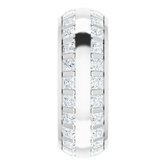 3.84 ct. Princess Diamond  Double Row Eternity Band