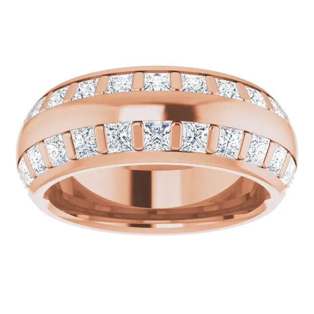 3.84 ct. Princess Diamond  Double Row Eternity Band