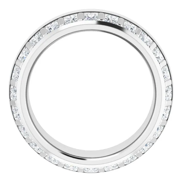 3.84 ct. Princess Diamond  Double Row Eternity Band