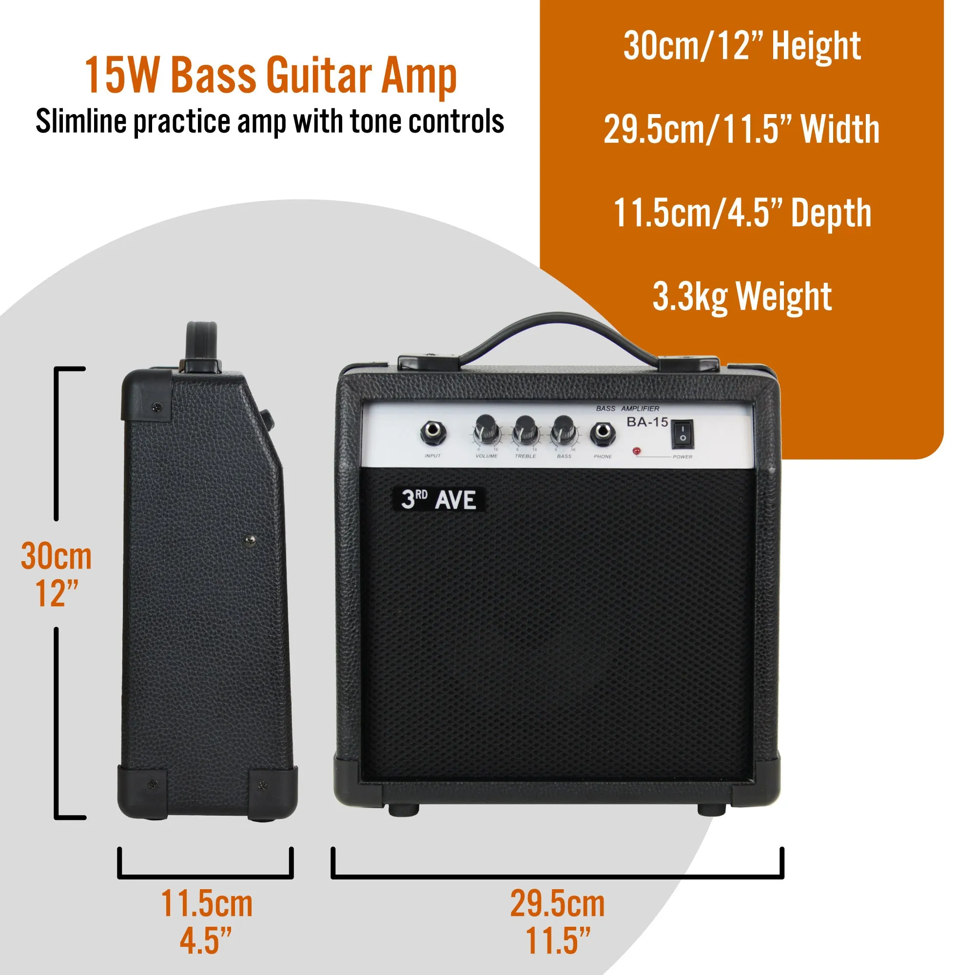 3rd Avenue 15 Watt Bass Guitar Amp