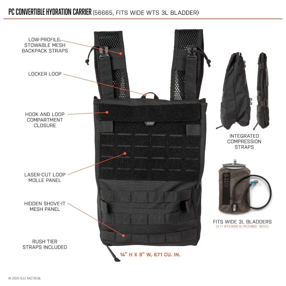 5.11 Tactical PC Convertible Hydration Carrier