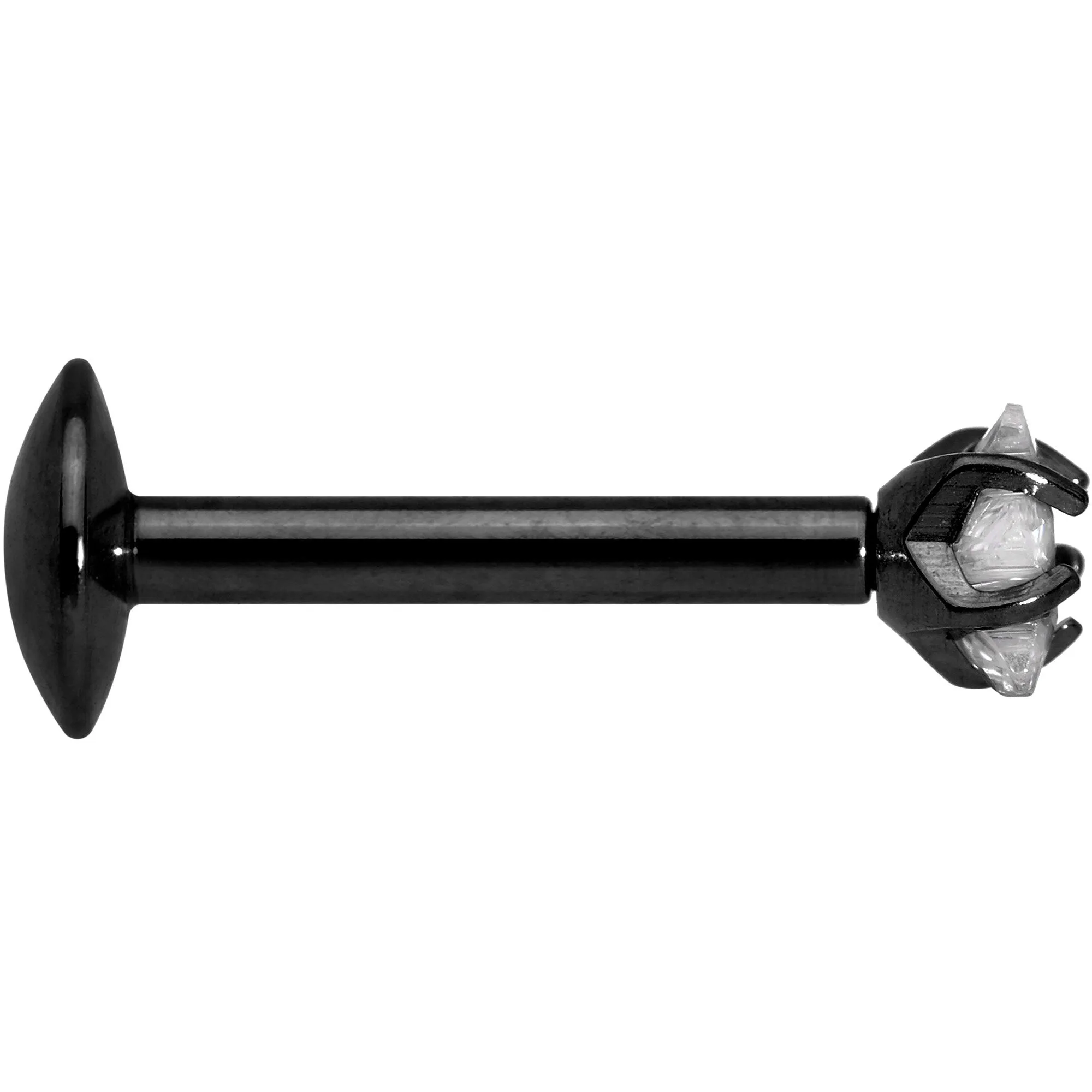 5/16 Clear Star CZ Gem Black PVD Internally Threaded Labret Monroe