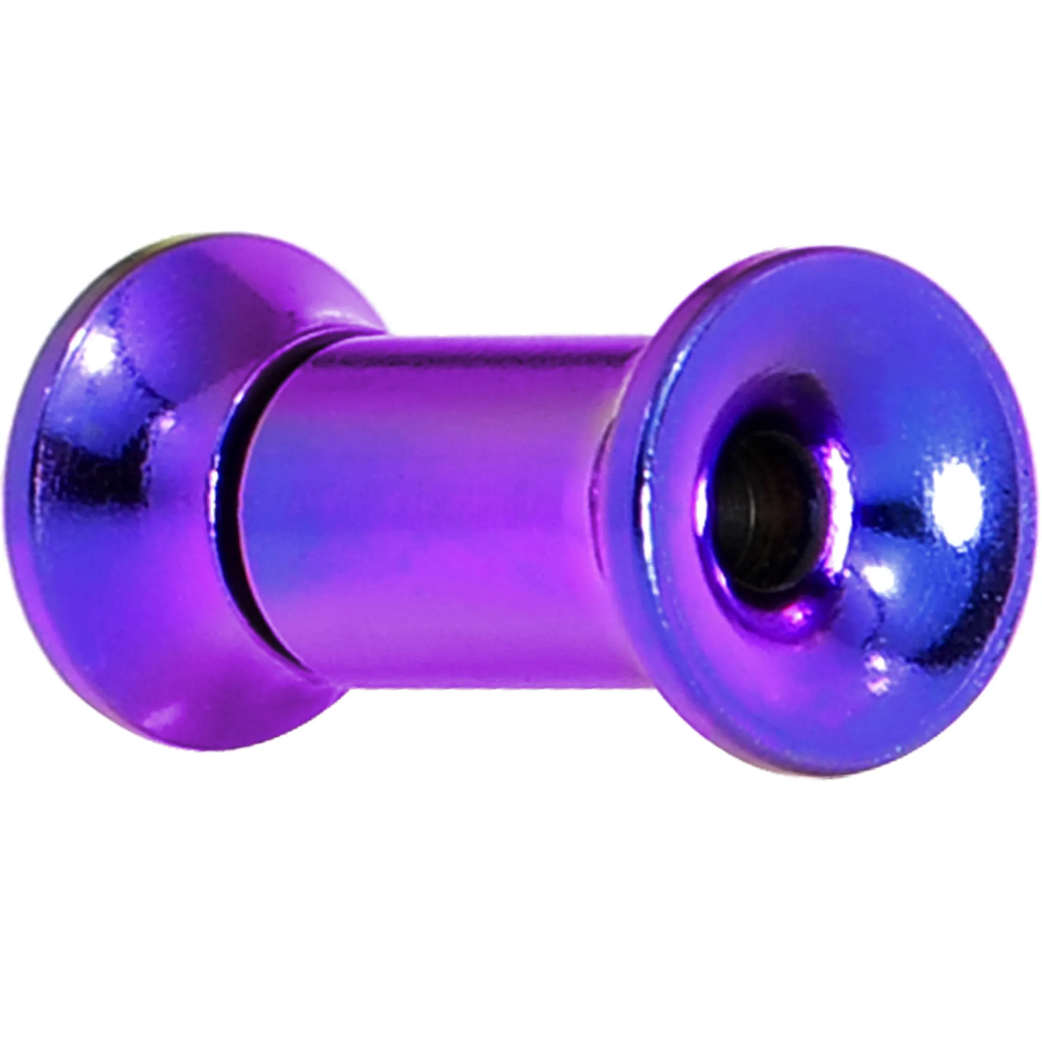 6 Gauge Purple Anodized Titanium Steel Internally Threaded Screw Fit Plug