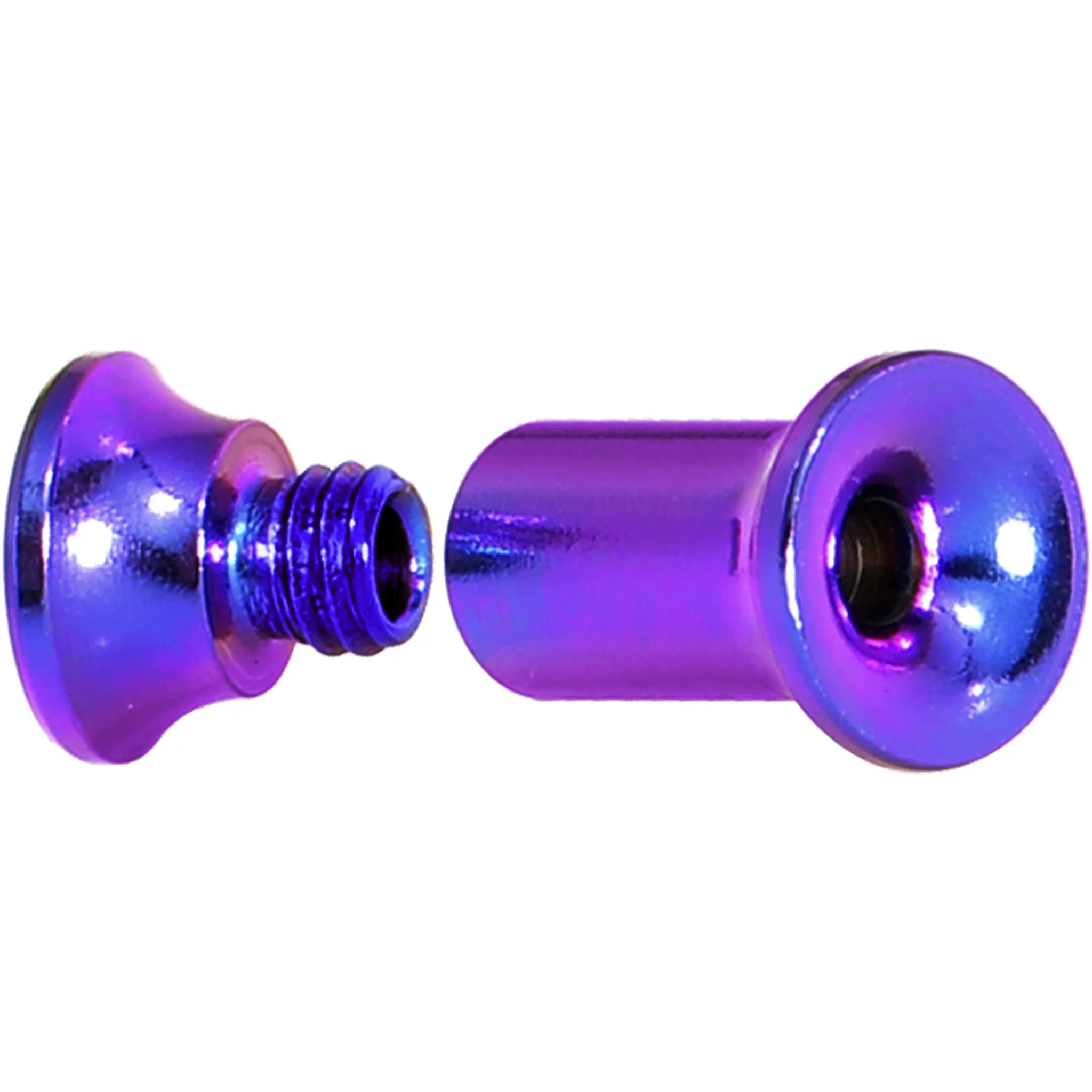 6 Gauge Purple Anodized Titanium Steel Internally Threaded Screw Fit Plug