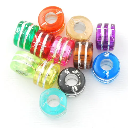 6*9 MM Silver Lined Hole Plastic Beads Sold per pkg of 1800 PCS