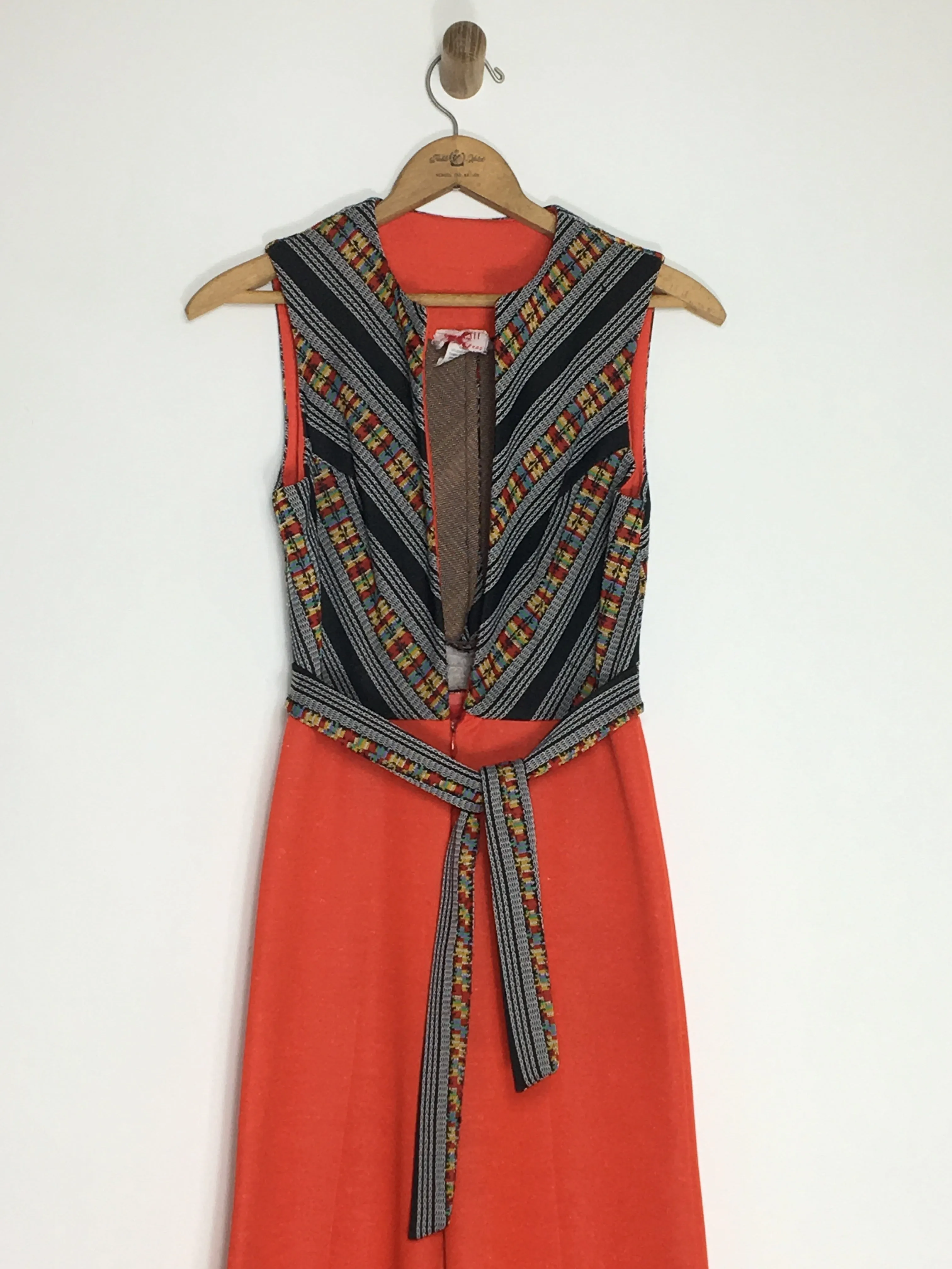 70’s DEEP V EMBROIDERED JUMPSUIT / SMALL