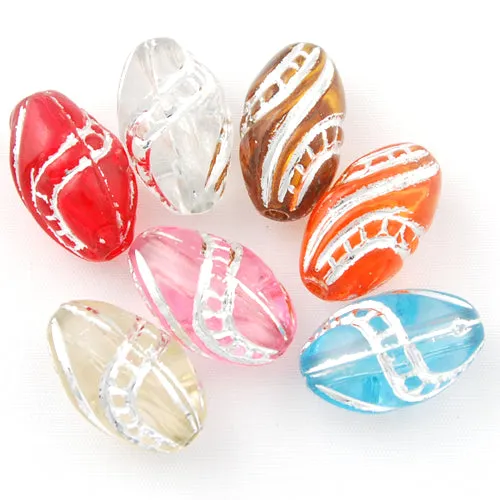 8*13 MM Silver Line Plastic Beads,Sold per one package of 1300 PCS