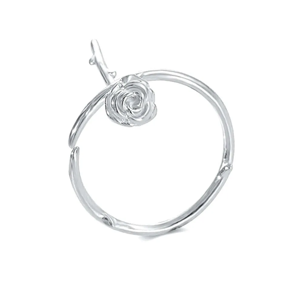925 Silver Thorn Rose Ring