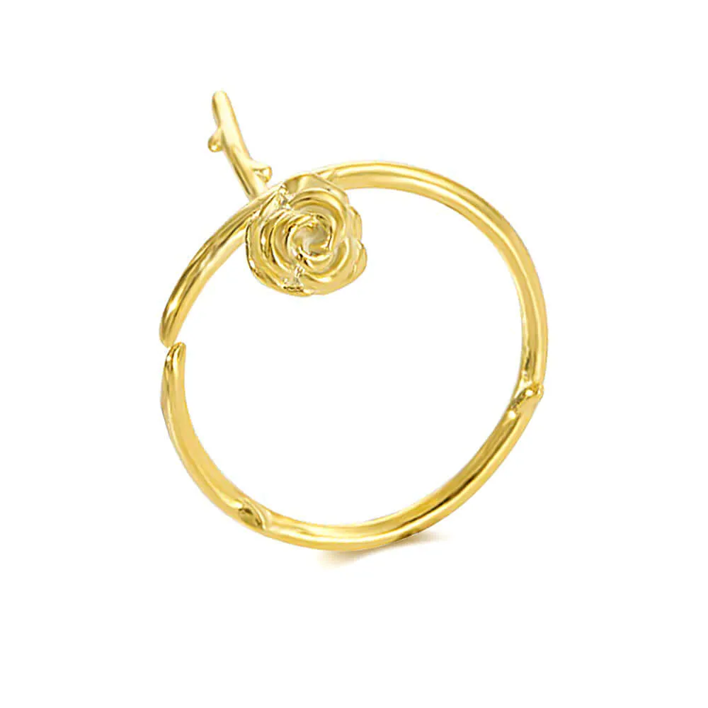 925 Silver Thorn Rose Ring