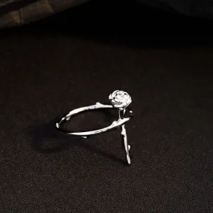 925 Silver Thorn Rose Ring