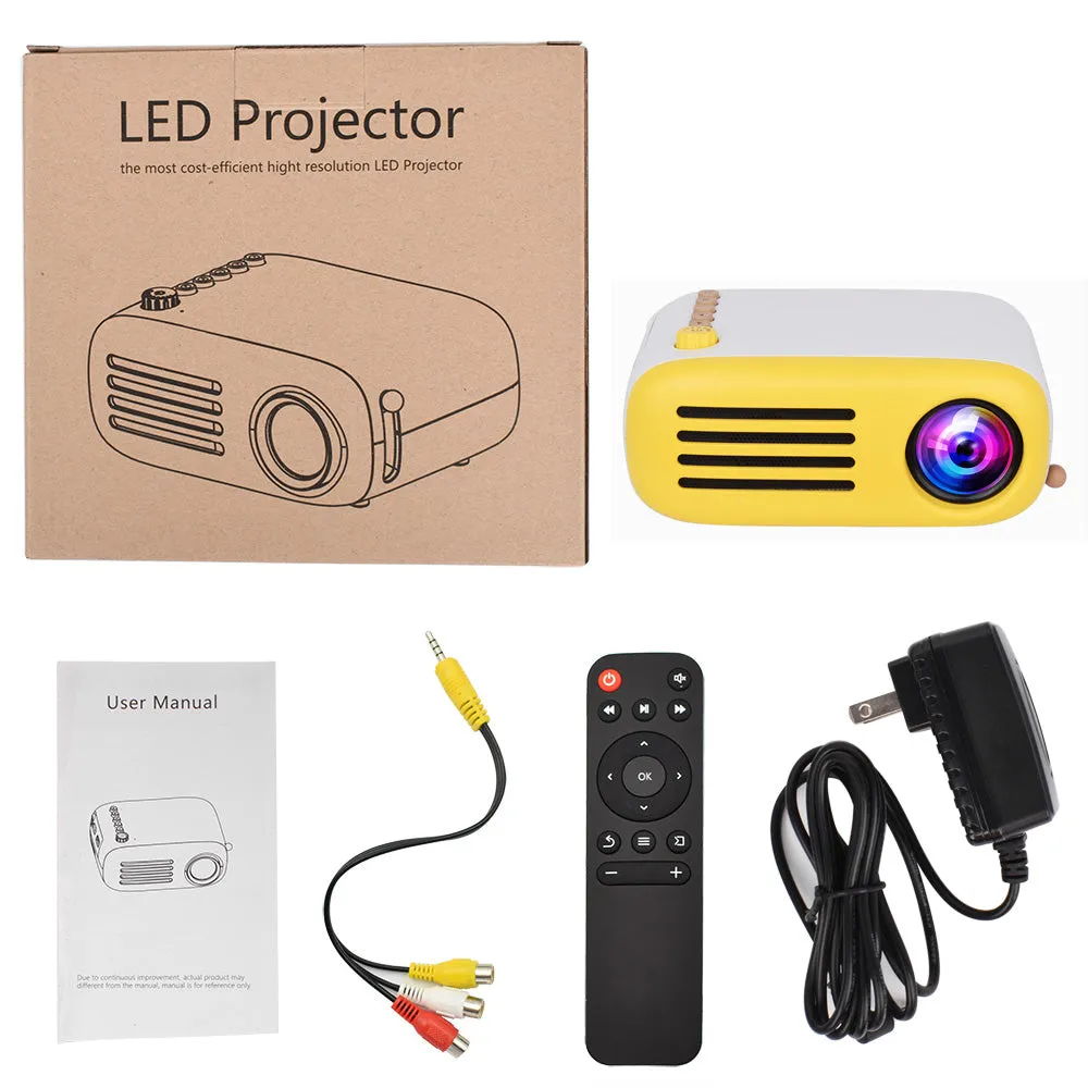 AAO YG200 Mini LED Pocket Projector USB HDMI Support 1080P Home Beamer Kids Gift Video Portable Projector