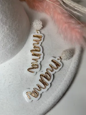 Acrylic Mama Drop Earrings