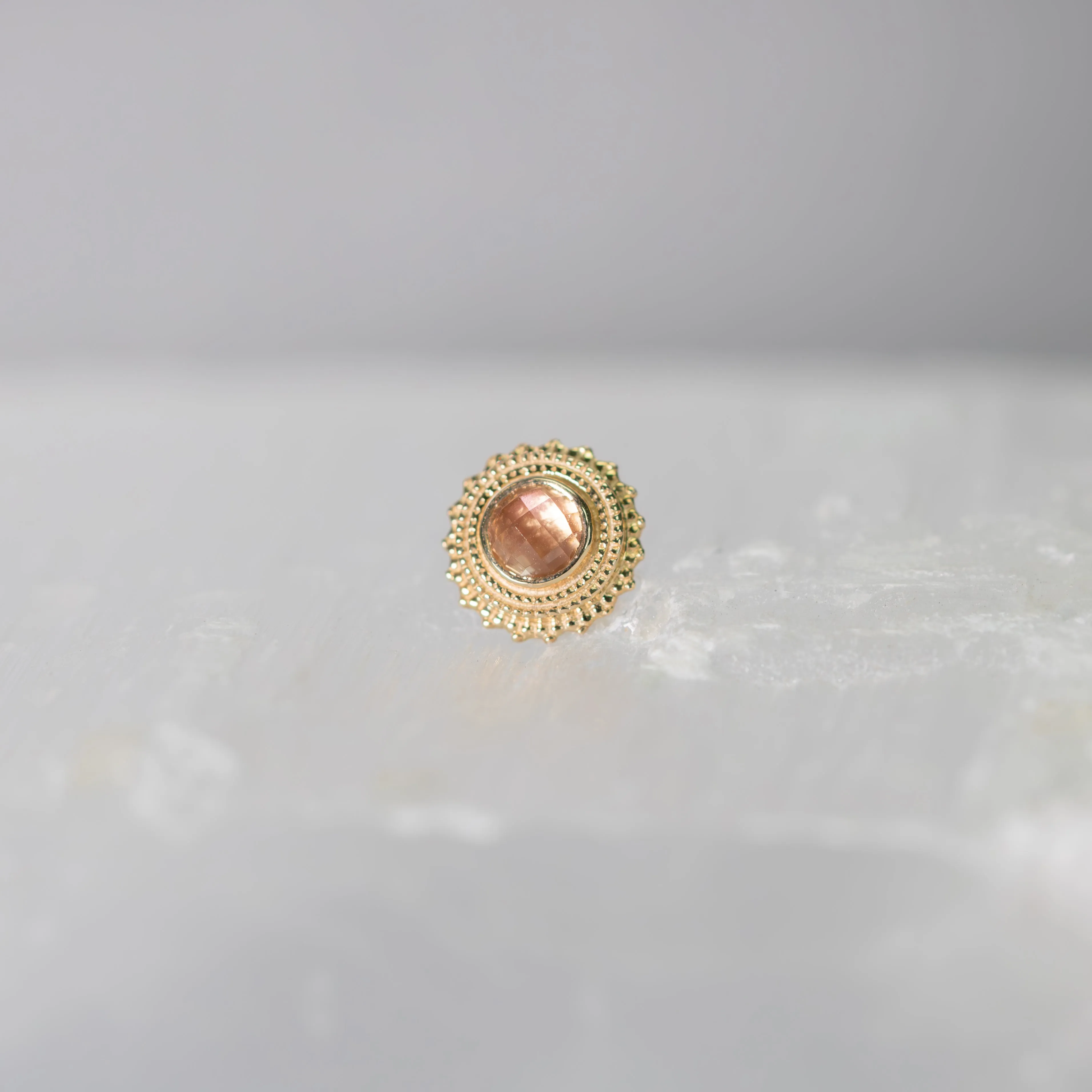 Afghan with Rose-Cut Oregon Sunstone 18g/16g Threaded End