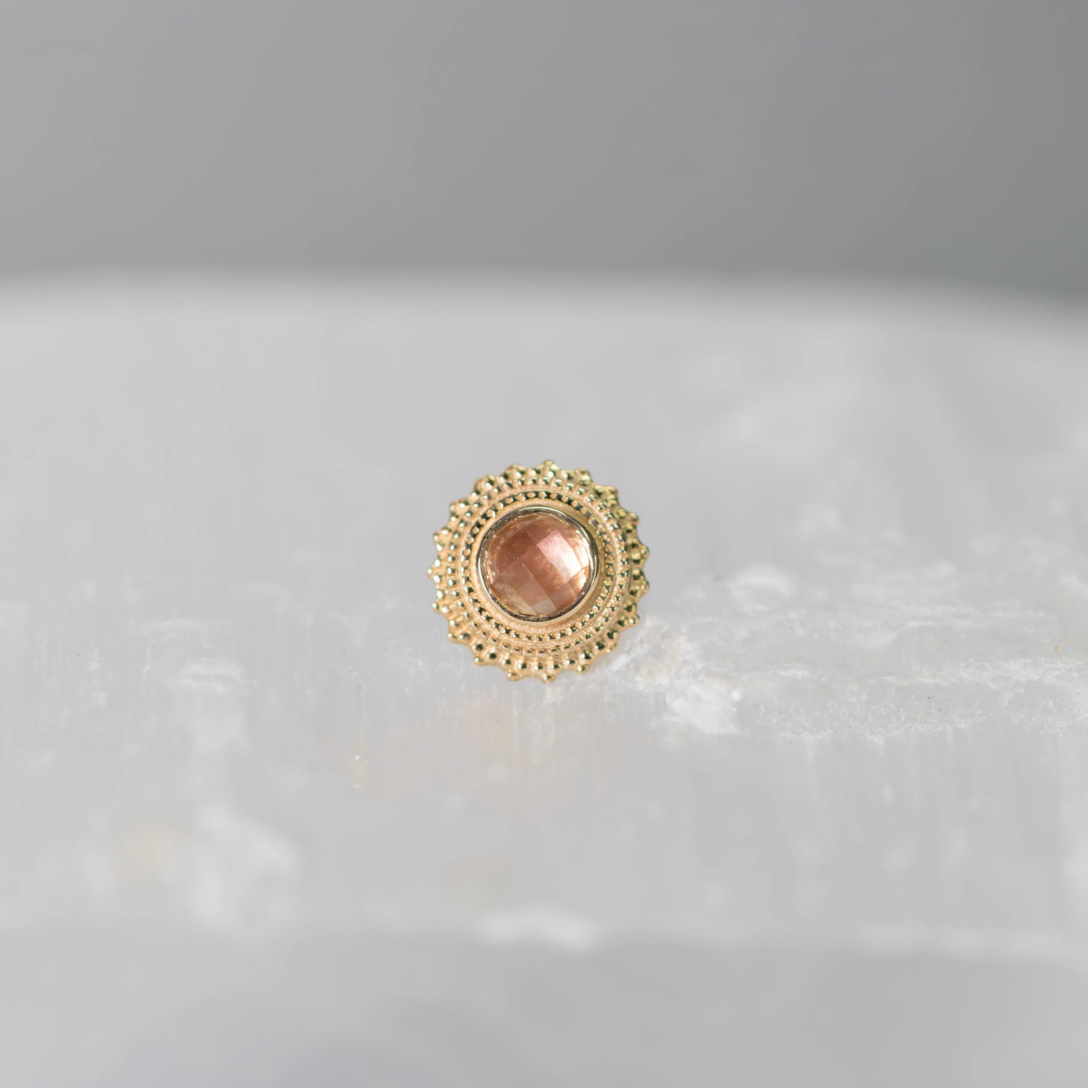 Afghan with Rose-Cut Oregon Sunstone 18g/16g Threaded End