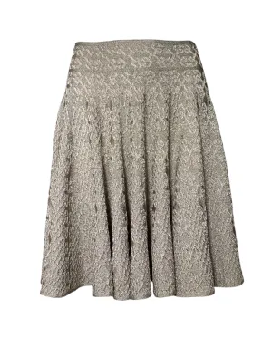 Alaia Gold Knit Lurex Flare Skirt