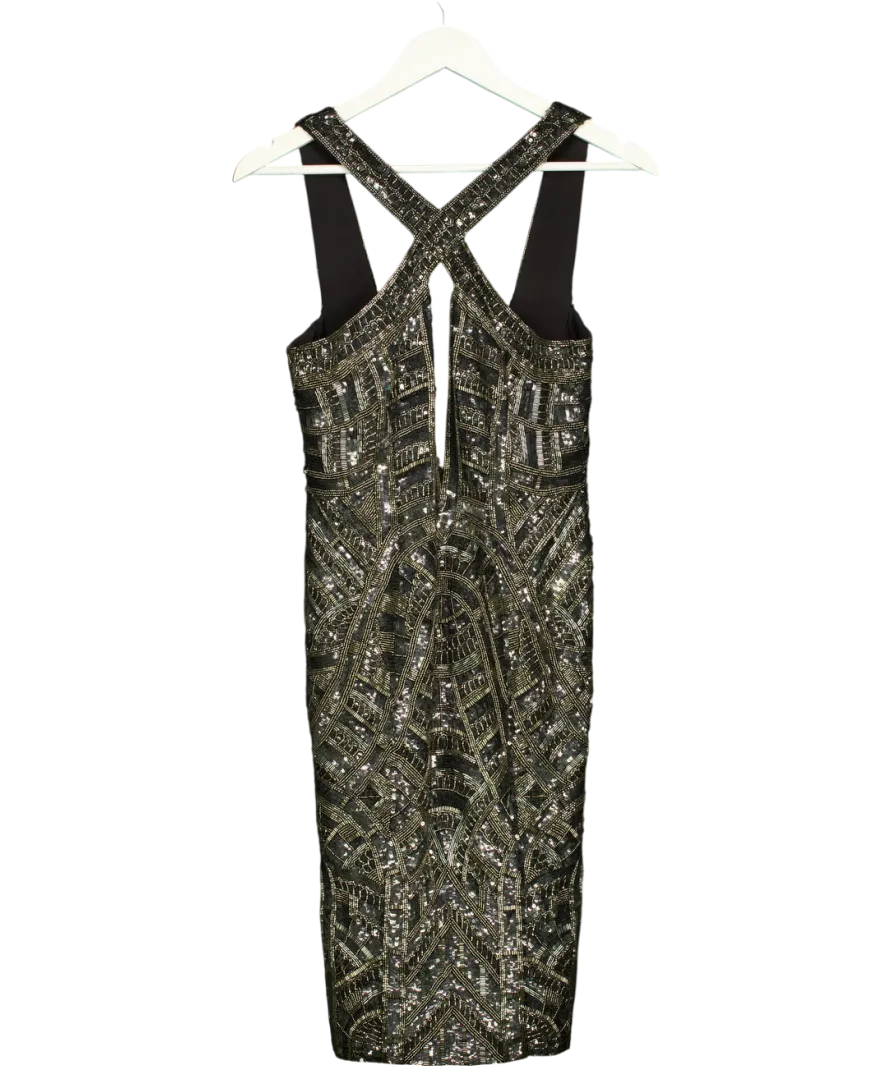 Aloura Black Embellished Cut Out Mini Dress UK XS/S