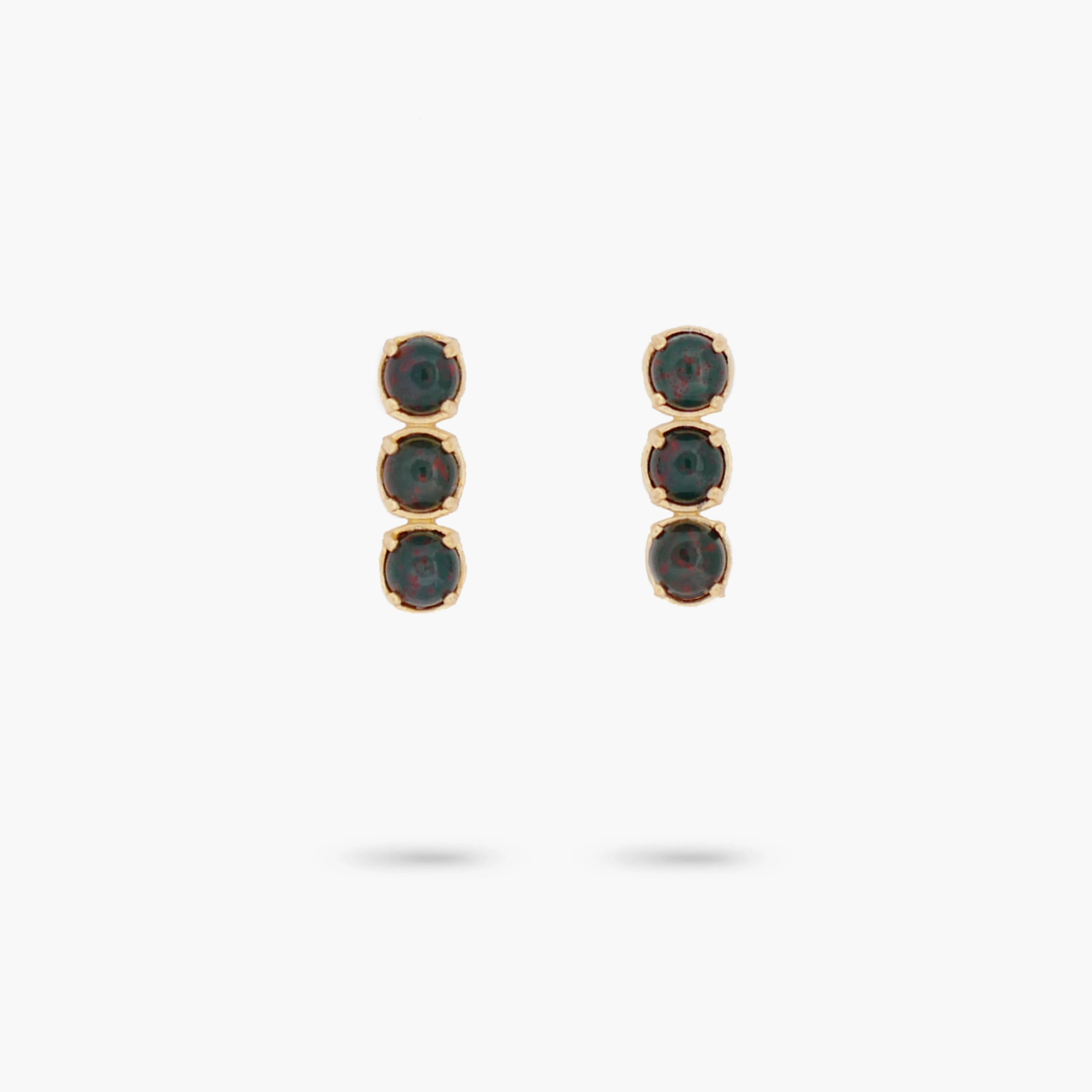 Amare Wear Petite Bloodstone Triple Dangle Earring