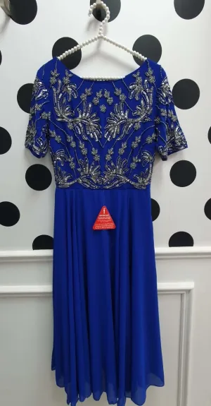 Amber Cobalt Blue Embellished Occasion Dress