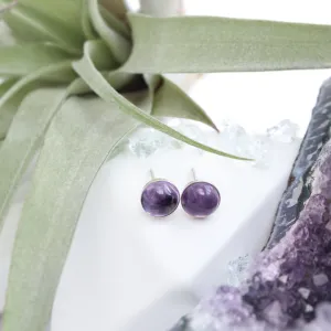 Amethyst Stone Earrings | Sterling Silver
