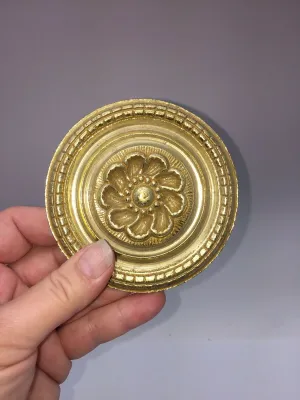 Antique French Ormolu Cabinet Furniture Curtain Mount Original 3 1/2" D