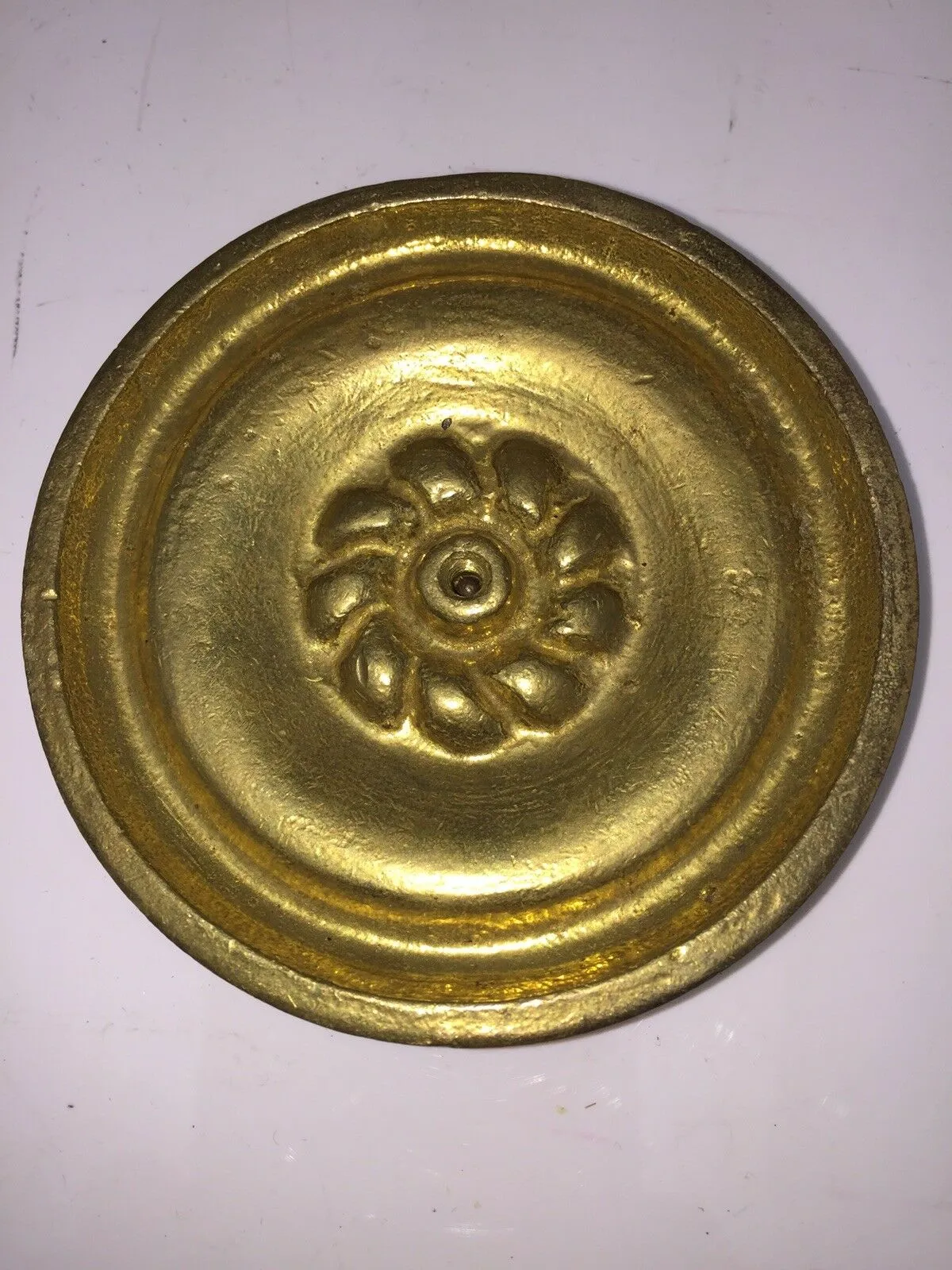 Antique French Ormolu Cabinet Furniture Curtain Mount Original 3 1/2" D