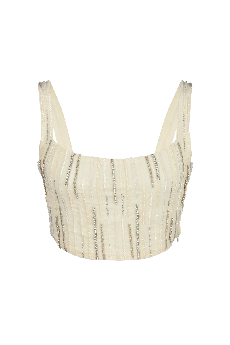 Aphrodite's White Beaded Co-ord Top – Daphne x Oceanus