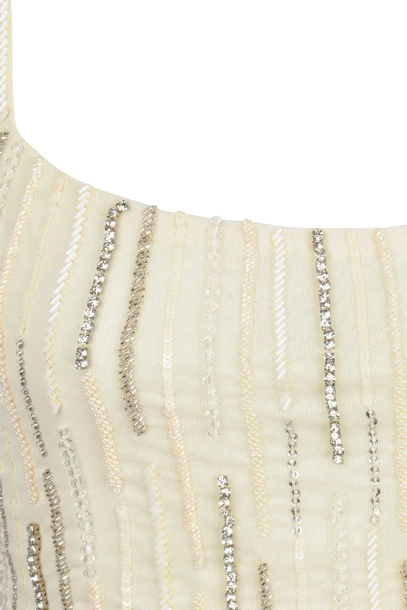 Aphrodite's White Beaded Co-ord Top – Daphne x Oceanus