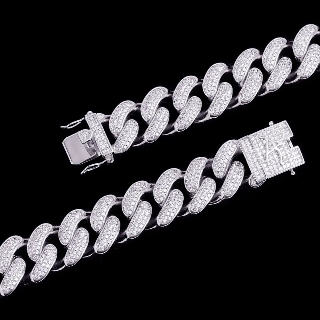 Aporro A® White Gold Iced Cuban Link Chain - 19mm [SHIP TO THE US ONLY]