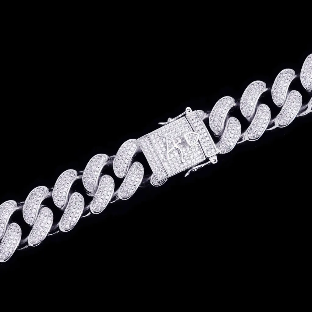 Aporro A® White Gold Iced Cuban Link Chain - 19mm [SHIP TO THE US ONLY]