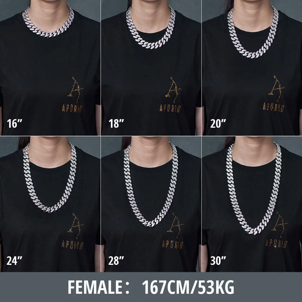 Aporro A® White Gold Iced Cuban Link Chain - 19mm [SHIP TO THE US ONLY]
