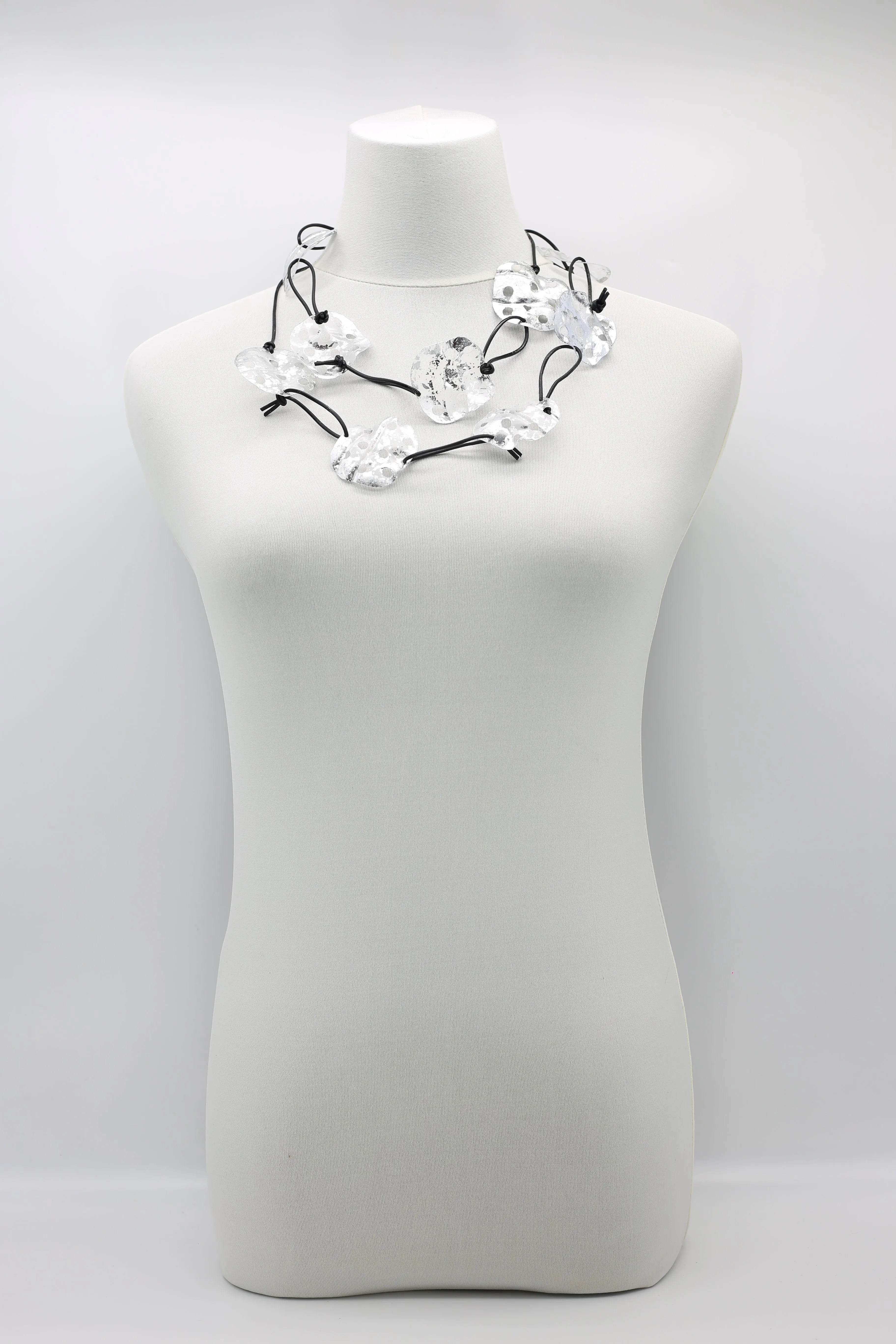 Aqua Lotus Root Necklace - Hand-gilded -Large