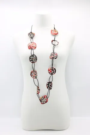 Aqua Lotus Root Necklace - Hand-gilded -Large