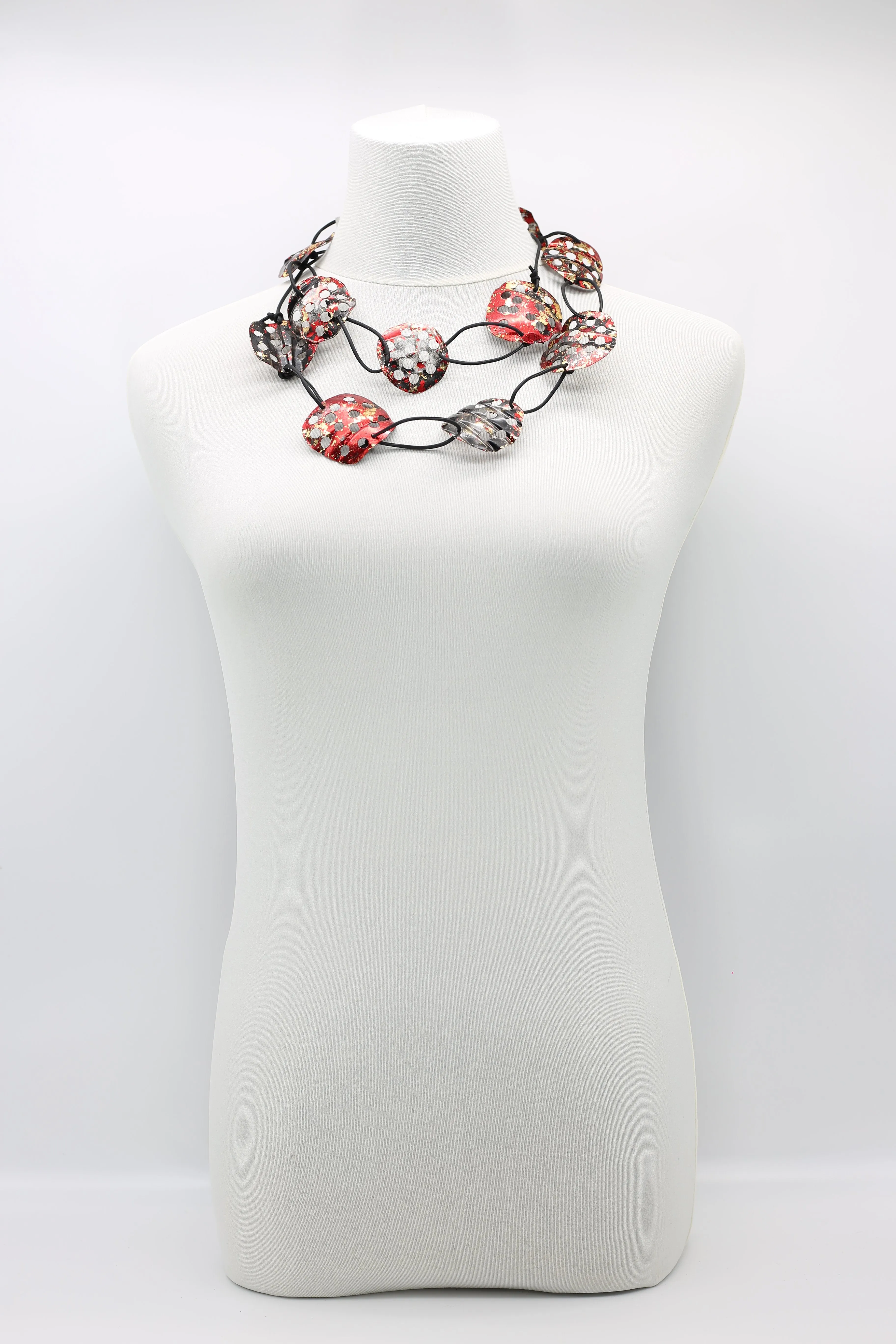 Aqua Lotus Root Necklace - Hand-gilded -Large
