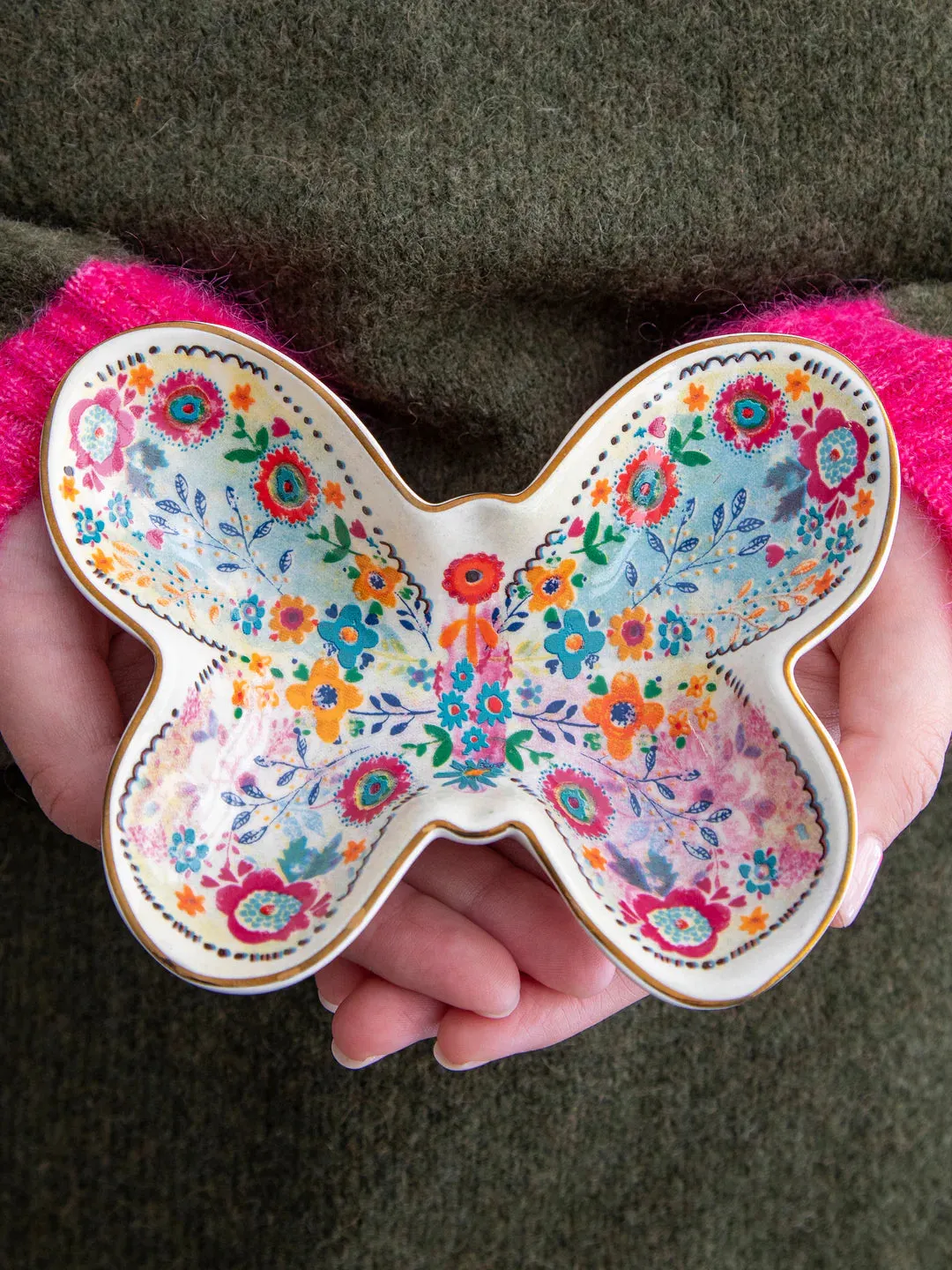Artsy Ceramic Trinket Dish in Butterfly