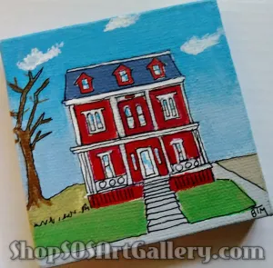 ARTWORK: Mixed Media Artwork With Easel by Local Artisan