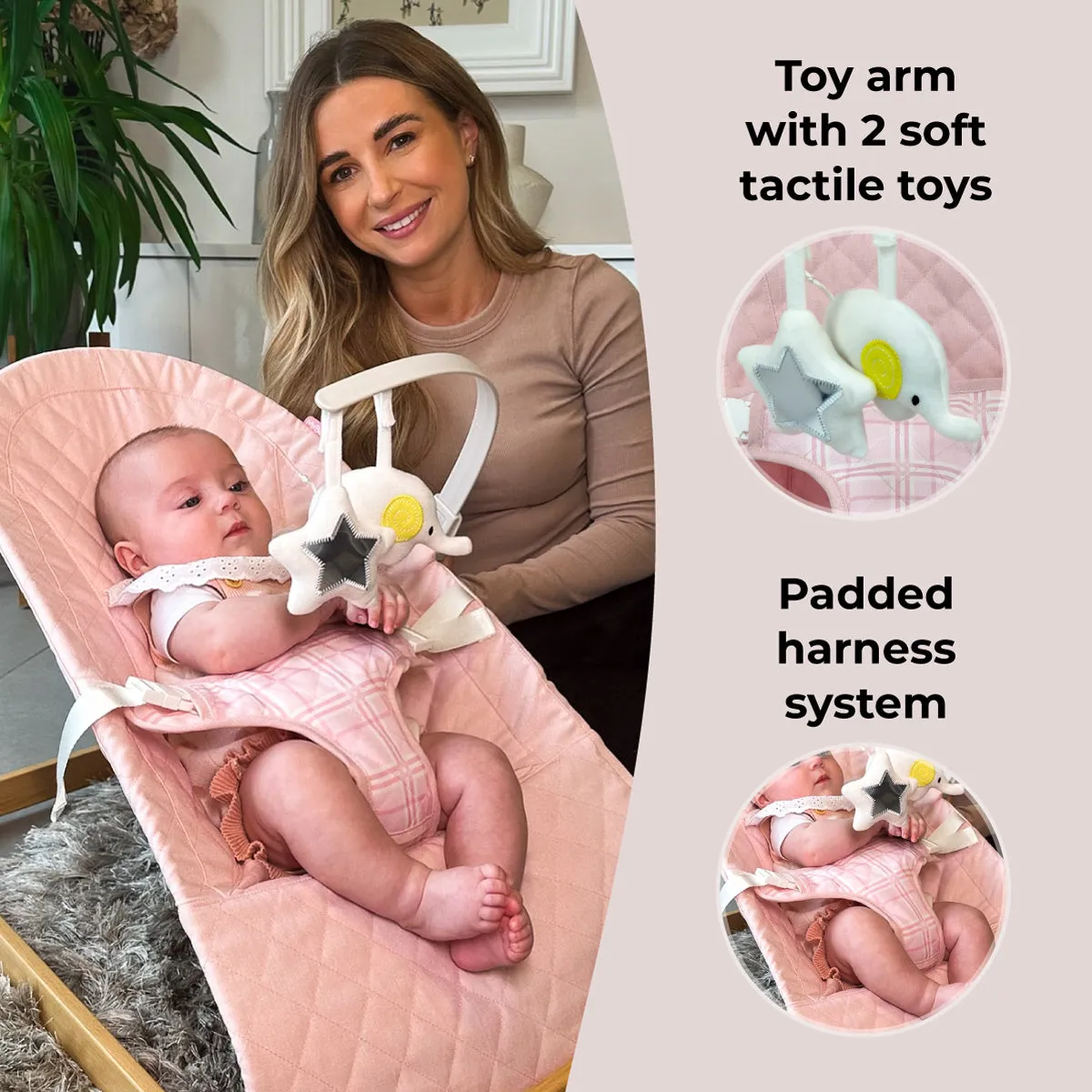 Baby Bouncer - Pink Plaid