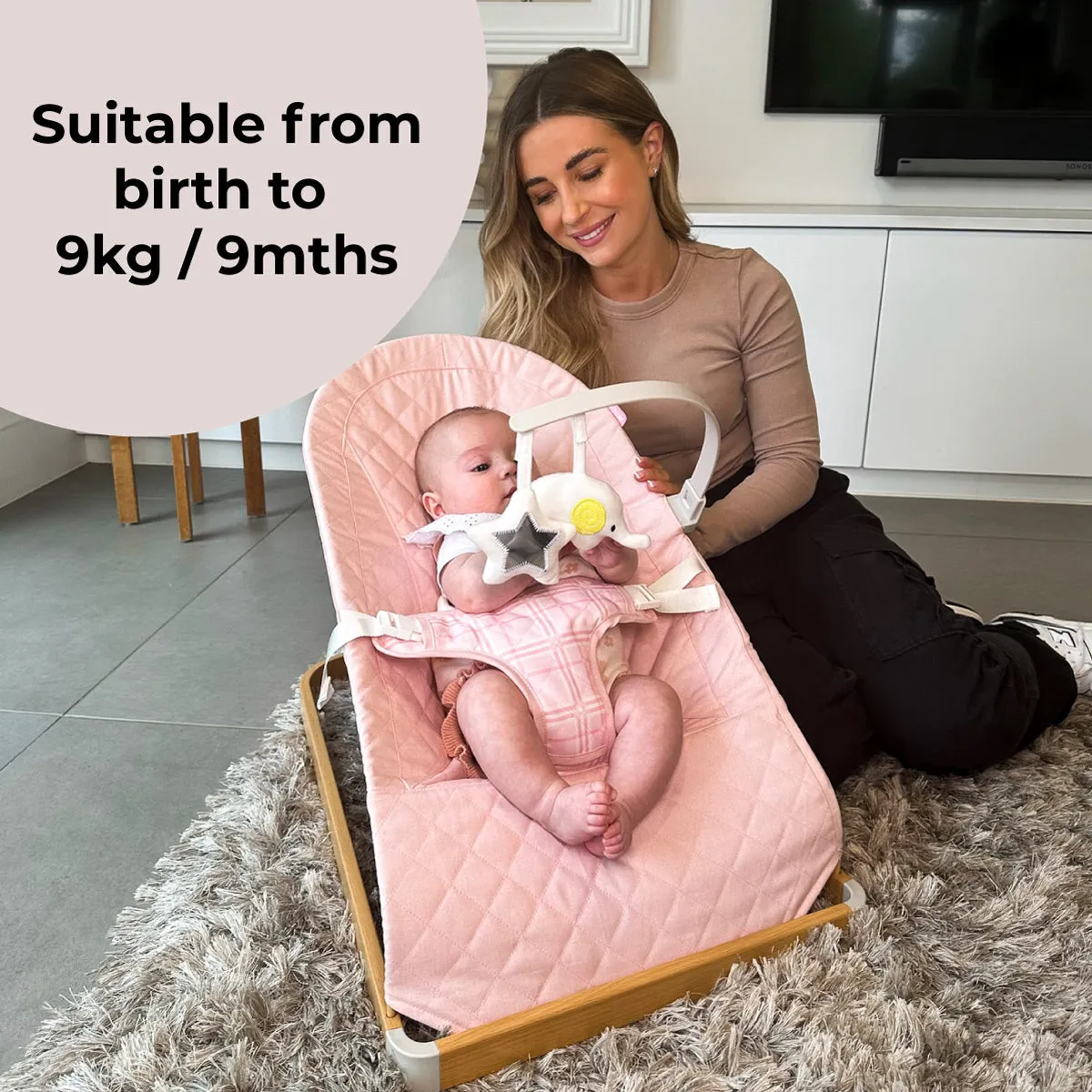 Baby Bouncer - Pink Plaid