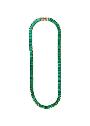 Baguette collar necklace in emerald gold