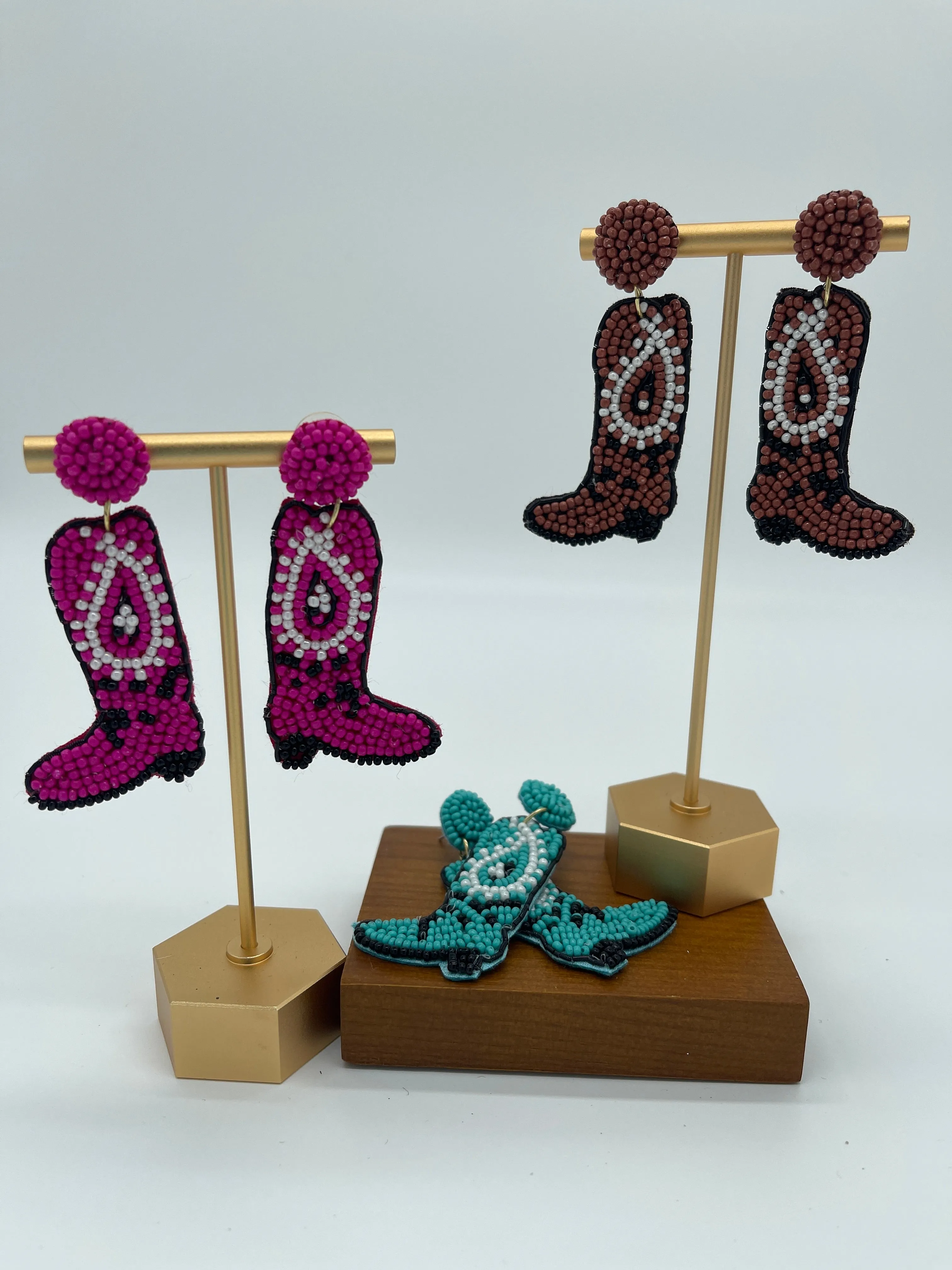 Beaded Boot Earrings