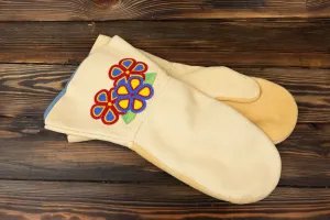 Beaded Buckskin Mitts