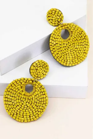 Beaded Circular Earrings, Two Colors