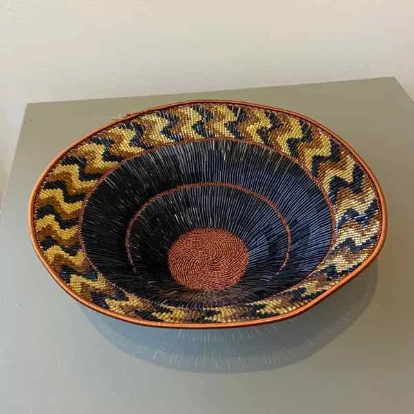 Beaded Copper Wire Basket