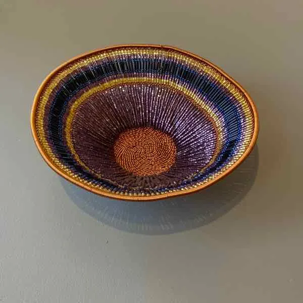 Beaded Copper Wire Basket